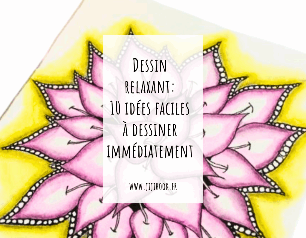 Motif floral Zentangle avec couleurs douces, accompagnant 10 idées de dessins relaxants