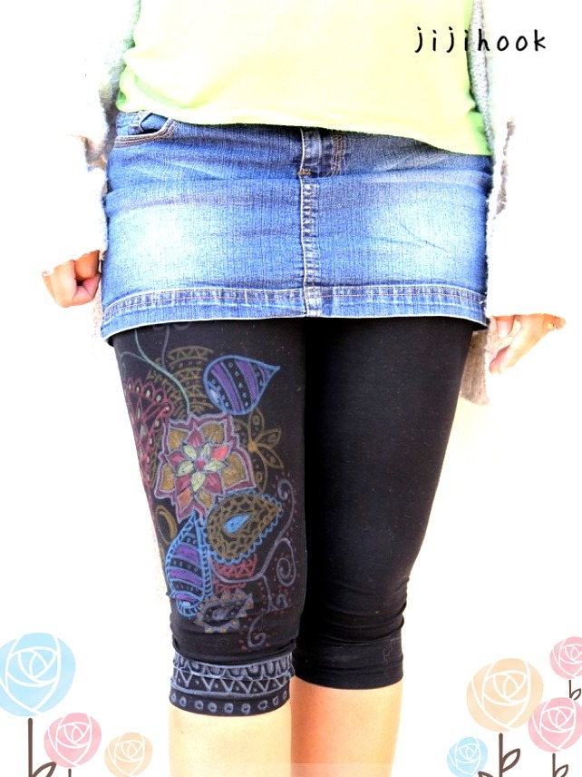 Zendoodle réalisé en dessin intuitif sur legging, exemple de pratique créative libre pour ralentir et se reconnecter à soi