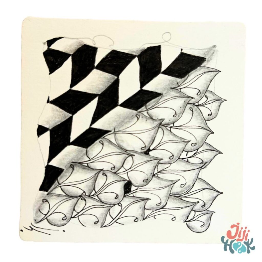 technique d'ombrage motifs jonqal zentangle