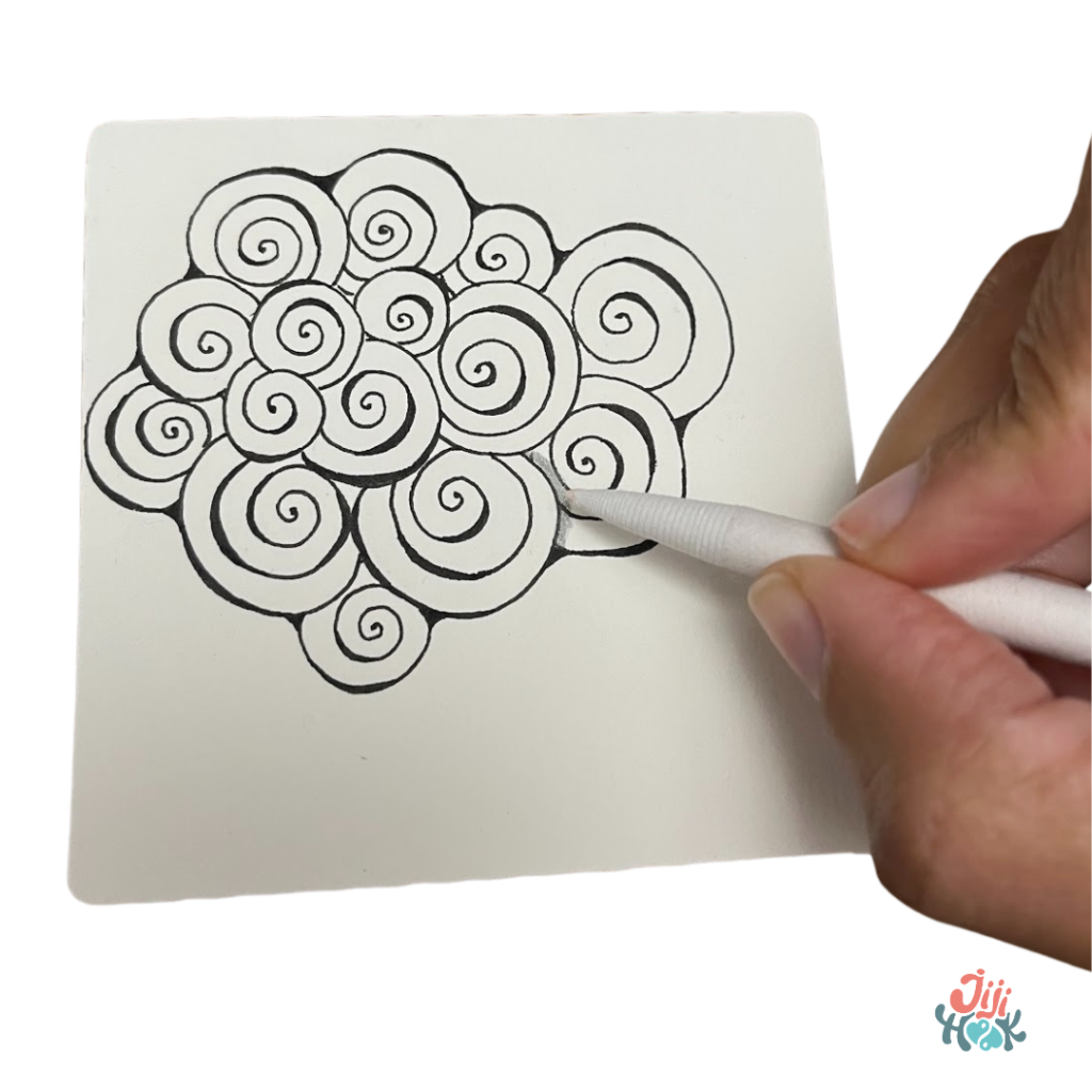 comment diffuser les ombres avec une estompe en zentangle - jijihook
