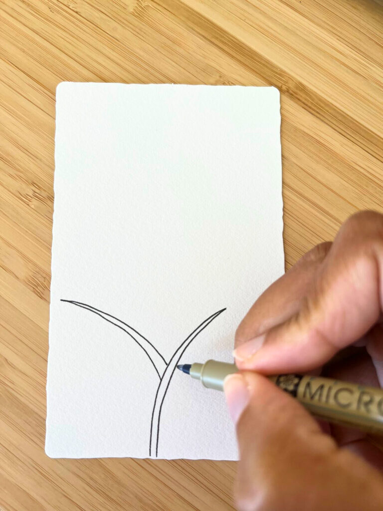 Image montrant la deuxième tige du motif Foundabout, dessinée en miroir pour créer une base harmonieuse, tutoriel pas à pas du blog www.jijihook.fr