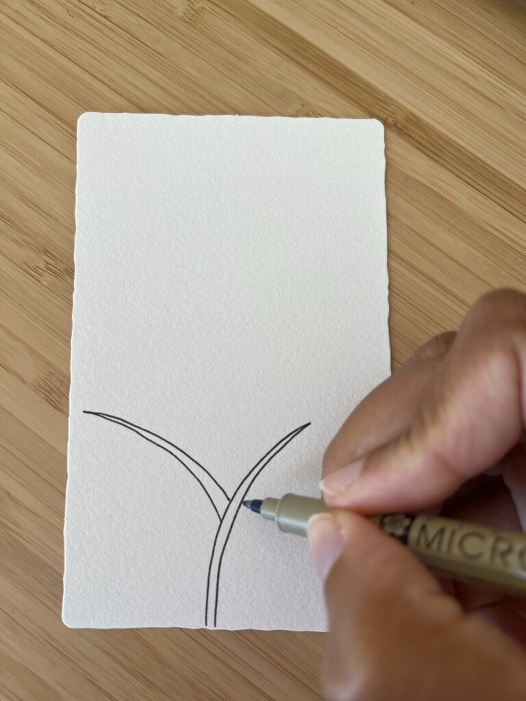 Image montrant la deuxième tige du motif Foundabout, dessinée en miroir pour créer une base harmonieuse, tutoriel pas à pas du blog www.jijihook.fr
