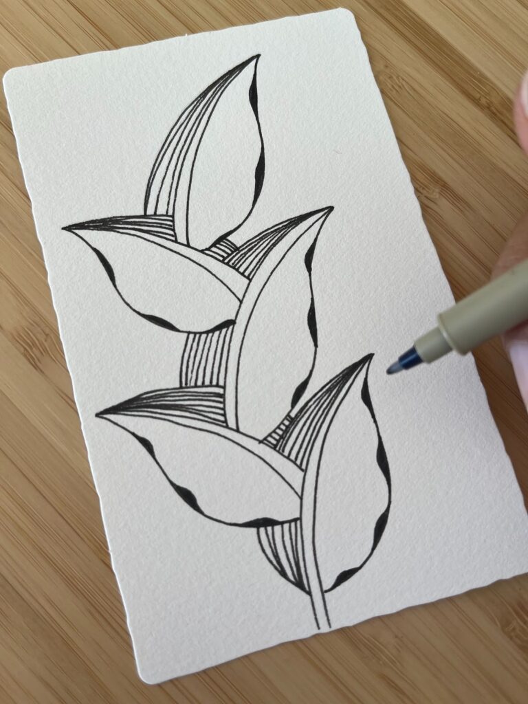 Image présentant des ajouts de formes organiques et arrondies sur le motif Zentangle, exemple tiré du blog Jijihook.