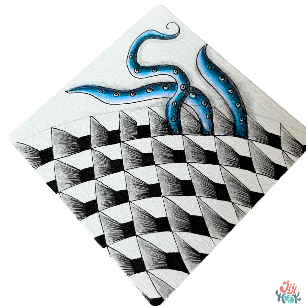 motif zentangle original géométrique avec effet 3D