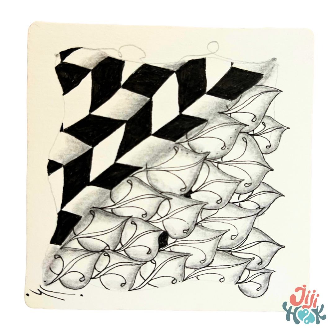 technique d'ombrage motifs jonqal zentangle