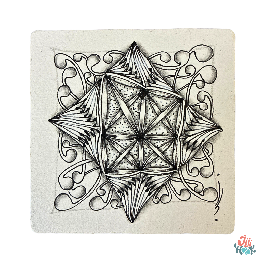 Motif Zentangle en noir et blanc